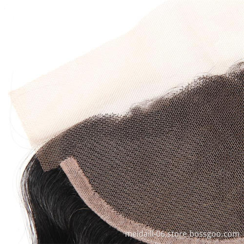 Wholesale price natural color body wave virgin brazilian hair 13x4 lace closure frontal closure body wave lace closure